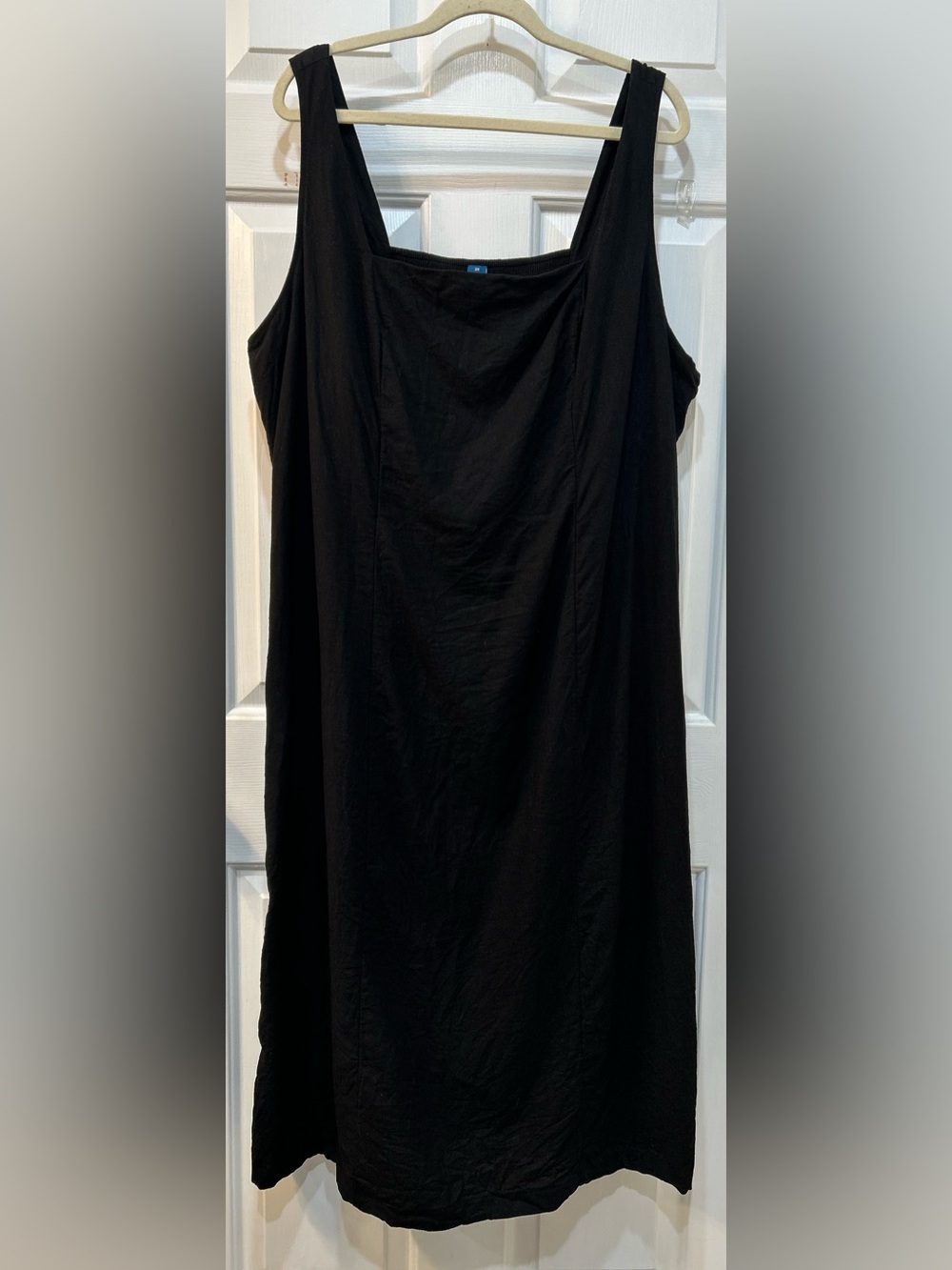 Old Navy Size 3X Linen Blend Smocked Back Square Neck Midi Dress Casual Capsule